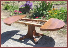 Table top shown open, opens enough for the two original leaves and the newer leaf made when the table was last sold around 20 years ago.